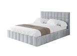 POLSTERBETT mit Bettkasten und Lattenrost, Boxbett ohne Matratze - AMEA 180x200 Hellgrau