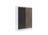 KLEIDERSCHRANK VILAN mit Lamel - 150 cm - Weiß|Eiche Wotan