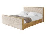 POLSTERBETT mit Bettkasten, Fußteil und Lattenrost, Boxbett mit Matratze H3/H4 - ENZO6-Z 120x200 Beige