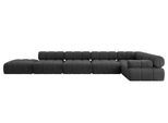 ECKSOFA modulares Sofa Felto-L3 - 475x190x70 cm Schwarz Velours