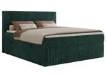 BOXSPRINGBETT TILIANO 140/200 - Dunkelgrün Cord - H3