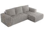ECKSOFA TRENTINO L Hellgrau Cord - Rechts