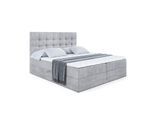 BOXBETT mit H4-Matratze und Lattenrost - BERO - 120x200 Hellgrau