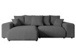 ECKSOFA Ottomane links ESKAR-L 266x176x84 Platinfarben Bouclé