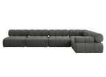 ECKSOFA modulares Sofa Mende-L3 - 380x190x70 cm Dunkelgrau Velours
