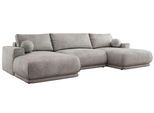 WOHNLANDSCHAFT RINA U Hellgrau Velvet