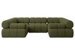 WOHNLANDSCHAFT modulares Sofa Birno-U1 - 285x190x70 cm Grün Bouclé