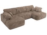 WOHNLANDSCHAFT CUBO U Braun Cord