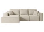ECKSOFA mit Schlaffunktion und Bettkasten SERRA-L-S - 266x161x87 cm Beige Velours