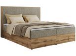 BOXBETT WOOD CLASSIC 160/200 - Dunkelbeige Strukture - H4