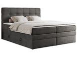 BOXSPRINGBETT ERNI KING 180/200 Dunkelgrau Velvet - H4