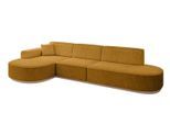 ECKSOFA Ottomane Links MARI-L2-v1 - 328x171x83 cm Senfgelb Cord