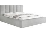 POLSTERBETT Amira mit Bettkasten, Grau Boucle 180x200 cm