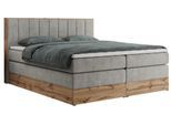 BOXSPRINGBETT BELLISSIMO KING 200/200 Hellgrau Struktur - H3