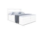 BOXSPRINGBETT NOEL GOLD KING - 180x200 - H3/H4 - Weiß Hochglanz
