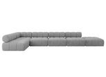 ECKSOFA modulares Sofa Favio-L3 - 475x190x70 cm Hellgrau Velours