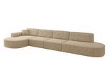 ECKSOFA Ottomane Links MARI-L3 - 413x171x79 cm Braun Tissu