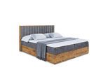 BOXBETT mit Matratze H4 und Lattenrost - LOLLI4 - 140x200 - Dunkelgrau