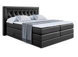 BOXSPRINGBETT NOEL KING - 140 x 200 - H3/H4 - Schwarz Hochglanz