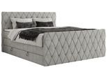 BOXSPRINGBETT MIREN KING DUO 200/200 Hellgrau Struktur - H3