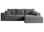 ECKSOFA mit Schlaffunktion und Bettkasten SERRA-L-S - 266x161x87 cm Duneklgrau Cord