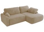 ECKSCHLAFSOFA CUBO L Creme Plüsch - rechts