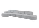 ECKSOFA Ottomane Links MARI-L3 - 413x171x79 cm Grau Cord