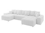WOHNLANDSCHAFT ENIL-U 401x189x68 Weiß Bouclé