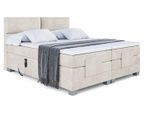 BOXSPRINGBETT elektrisch verstellbar mit 2 Matratzen H4/Taschenfederung MAYA EL 200 x 200 Creme