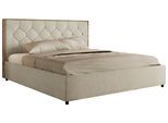 POLSTERBETT LARINO CLASSIC 180/200 - Creme Strukture - ohne Matratze