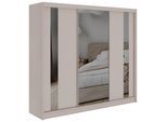 SCHWEBETÜRENSCHRANK mit Schubladen 240 - GRECJA - Kaschmir mit Spiegel