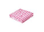 SITZKISSEN pink-weiß kariert 50/50/10 cm