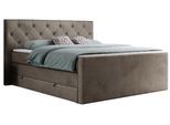 BOXSPRINGBETT KING VELEN 200/200 Braun Velvet - H3