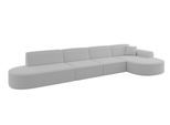 ECKSOFA Ottomane Rechts MARI-L3 - 413x171x79 cm Hellgrau Bouclé