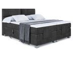 BOXSPRINGBETT elektrisch verstellbar mit 2 Matratzen H4/Taschenfederung MAYA EL 180 x 200 Schwarz