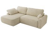 ECKSCHLAFSOFA CUBO L Creme Struktur - links