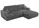 ECKSOFA OVO L Dunkelgrau Cord - Rechts Seite