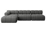 ECKSOFA modulares Sofa Razon-L2 - 285x160x70 cm Dunkelgrau Velours