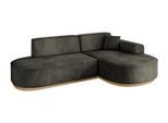 ECKSOFA Ottomane Rechts MARI-L1-v2 - 243x171x83 cm Schwarz Velours