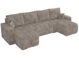 WOHNLANDSCHAFT KIRASSO U Hellbraun Cord