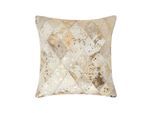 PATCHWORK-KISSEN Fell & Leder 45/45 cm Rautenmuster