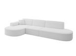 ECKSOFA Ottomane Links MARI-L2 - 328x171x79 cm Weiß Bouclé