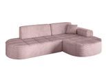 ECKSOFA Ottomane Rechts TARO-L1 - 243x171x79,5 cm Rosa