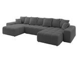 WOHNLANDSCHAFT ENIL-U 401x189x68 Grau Bouclé