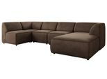 WOHNLANDSCHAFT MODARO U 5M - Braun Velvet - Rechts