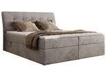 BOXBETT DAGOS 180/200 - Hellgrau Velvet - H3 - Topper Visco