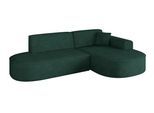 ECKSOFA Ottomane Rechts MARI-L1 - 243x171x79 cm Grün Velours