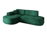 ECKSOFA Ottomane Links MARI-L1-v3 - 243x171x83 cm Grün Velours