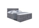 BOXSPRINGBETT IDRIKO KING - 140x200 - H3/H4 - Dunkelgrau