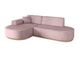 ECKSOFA Ottomane Links MARI-L1-v2 - 243x171x83 cm Rosa Cord